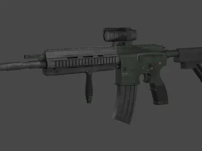 HK416 Low-poly 3D model