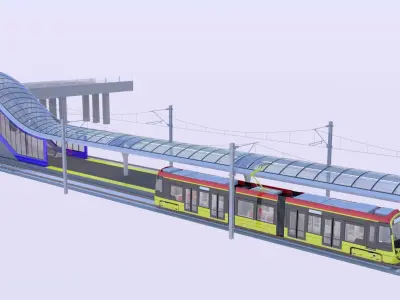 Warsaw tram and metro stations V 3D Model Pack