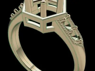 Hexagon Engagement Ring 3D print model