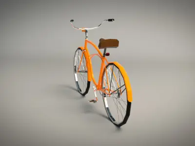 Low Poly Vintage Cruiser Bike Low-poly 3D model