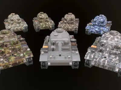 Cartoon Panzer III World War II Low-poly 3D model