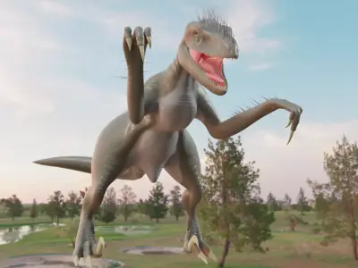 Female velociraptor 3D model
