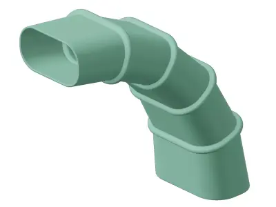 Plastic HVAC Oval Elbow Air Duct Toy 3D model
