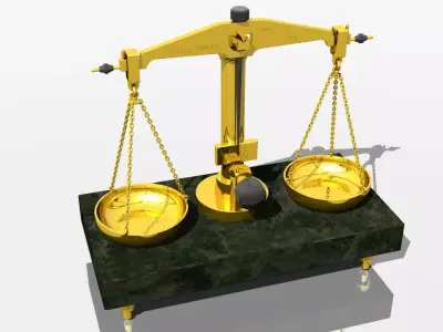 Old precision balance 3D model