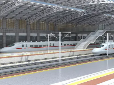 High-speed Railway Station 02 3D model