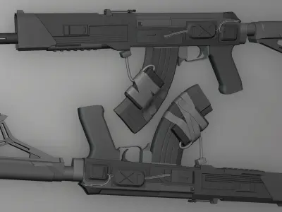 futuristic ak-47 Free low-poly 3D model