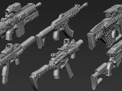 3D Printable Sci-Fi Weapon Part 11 3D model