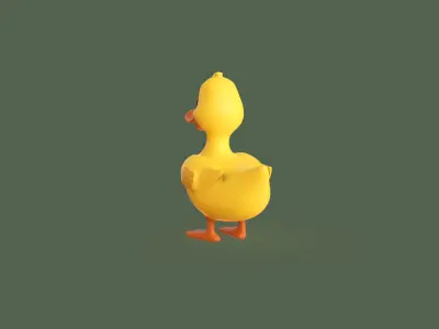 Cartoon Duck Cute 02 Low-poly 3D model