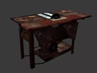 Old circular saw Low-poly 3D model