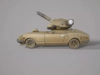 Car Armored Low-Poly Stylized Game-Ready  Low-poly 3D model