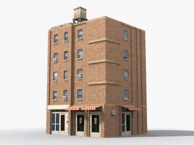 Apartment Building x30 Low-poly 3D model
