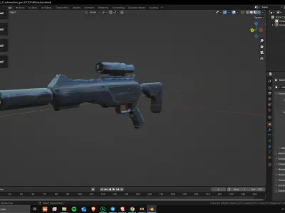 Sci-Fi Assault Rifle 07 Low Poly Game Ready Asset 3D model