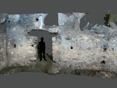 Abandoned House Ruined Part Scan - House Wall 3D model