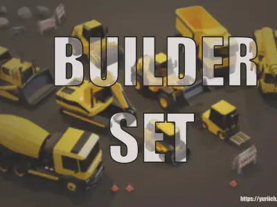 Builder Asset  Low-poly 3D model