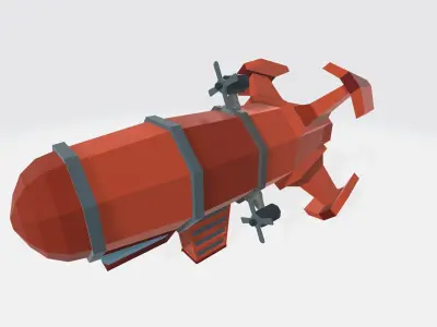 Air ship for game Free low-poly 3D model
