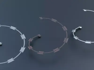 Low Poly fence Wires Low-poly 3D model