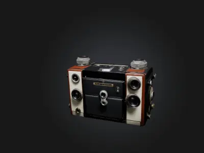 Rare Vintage Camera Low-poly 3D model