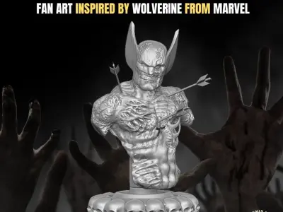 Logan Zombie Bust Fan Art 3D print model