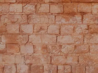 Aged Red Brick Wall 3D Scan Low-poly 3D model