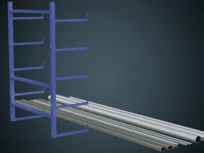 Pipe Rack 1 Basic Low-poly 3D model