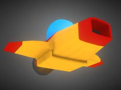 Stylized Spaceship Game Asset Low-poly 3D model