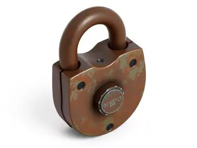 Rusty Industrial Padlock 3D Model Low-poly 3D model