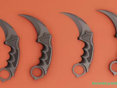 karambit knife 3D model 6