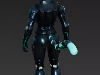 Realistic Cyberpunk Easter Bunny Assassin 3D Model Low-poly 3D model