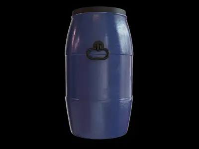 Plastic Drum - Barrel - Container Low-poly 3D model