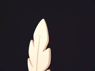 Stylized White Quill Pen 3D model