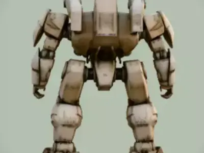 Bipedal Assault Mech Low-poly 3D model