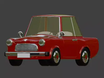 Red Vintage Classic Car 3D model