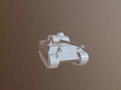 World War II - Panther Panzer V 3D model