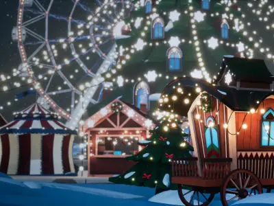 Christmas Trailer Low-poly 3D model