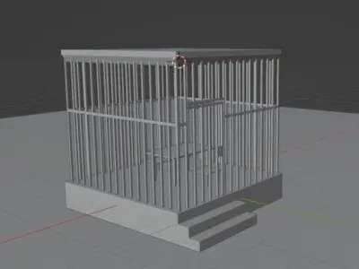 Prison cage with table 3D model