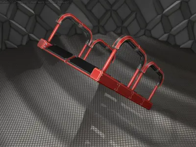 Sci-Fi Stairs - 27 - Red Version Low-poly 3D model