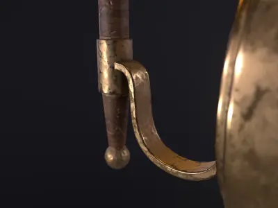 Old Wall Lamp PBR Low-poly 3D model