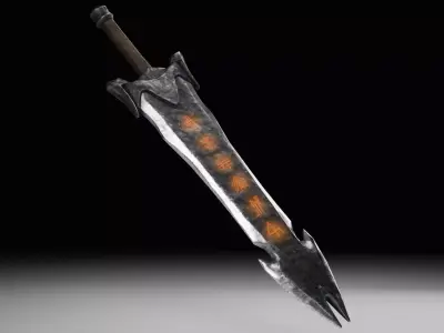 Low Poly Fantasy Sword 4 Low-poly 3D model