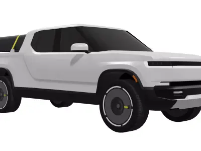 Pickup Truck Low-poly 3D model