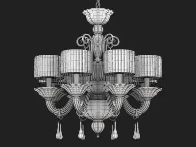 Grimani - Gold Black Murano Glass Chandelier 3D model