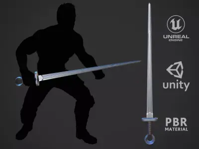 Roman Germanic Sword Low-poly 3D model