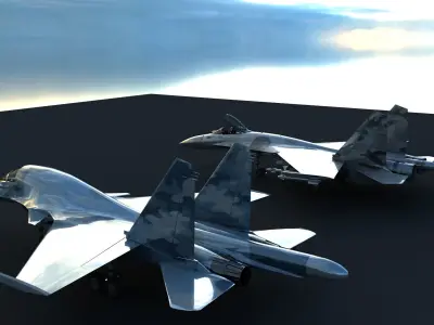 SU-27 and SU-34 War Fighter 3D model