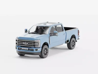 Ford F 350 Limited Edition 2024 Free low-poly 3D model
