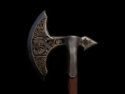 Axe - Battleaxe Low-poly 3D model
