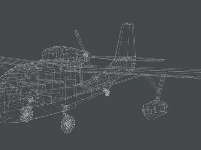 Flying Boat Low-poly 3D model