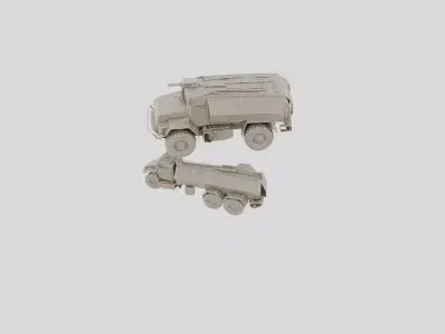Armored Military Fuel Transport Truck for 3D print 3D model