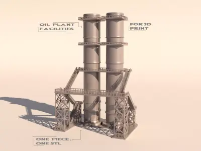 Oil plant facilities 3D print model