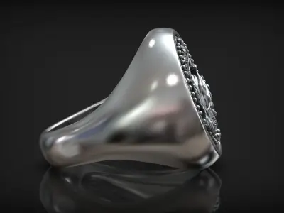 Antique Design Athena Coin Greek Goddess Ring 3D print model