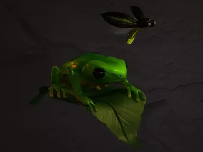 Brazilian frog kambo with a firefly 3D model