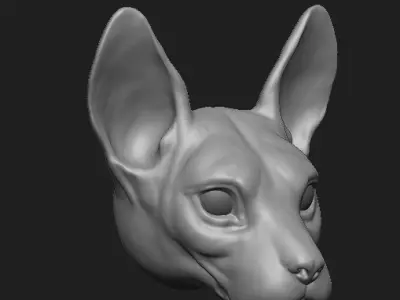 high poly cat head model  3D model